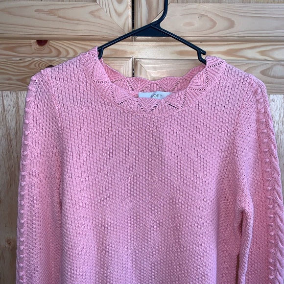 Loft NWT pink bubble knit pullover cardigan sweater size XS - Picture 2 of 5